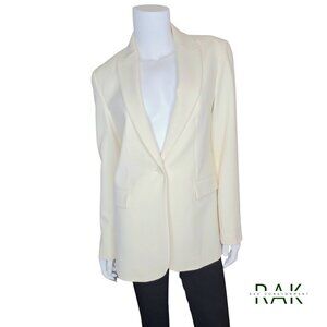 ZARA Cream Oversized Full-Cut Statement Blazer Jacket | Size M